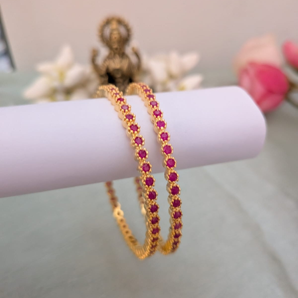 Sleek Ruby stone studded Kids-bangle