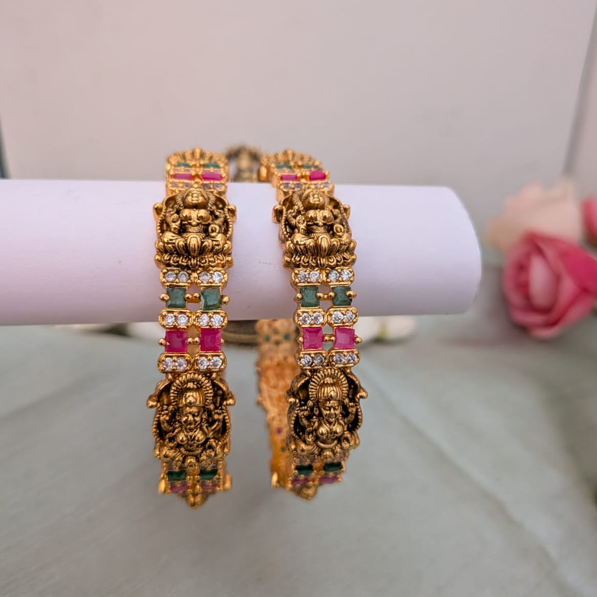 Nakshi work Lakshmi motif bangle