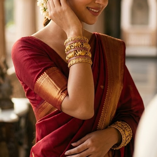 Elephant with lakshmi ruby stone bridal bangle