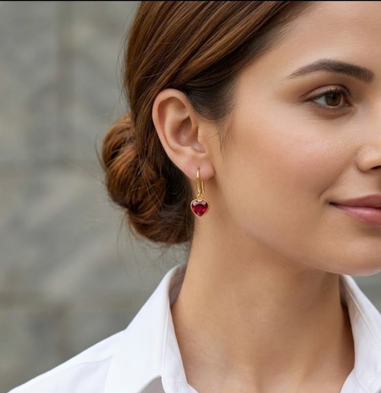 Polki stone hook earring
