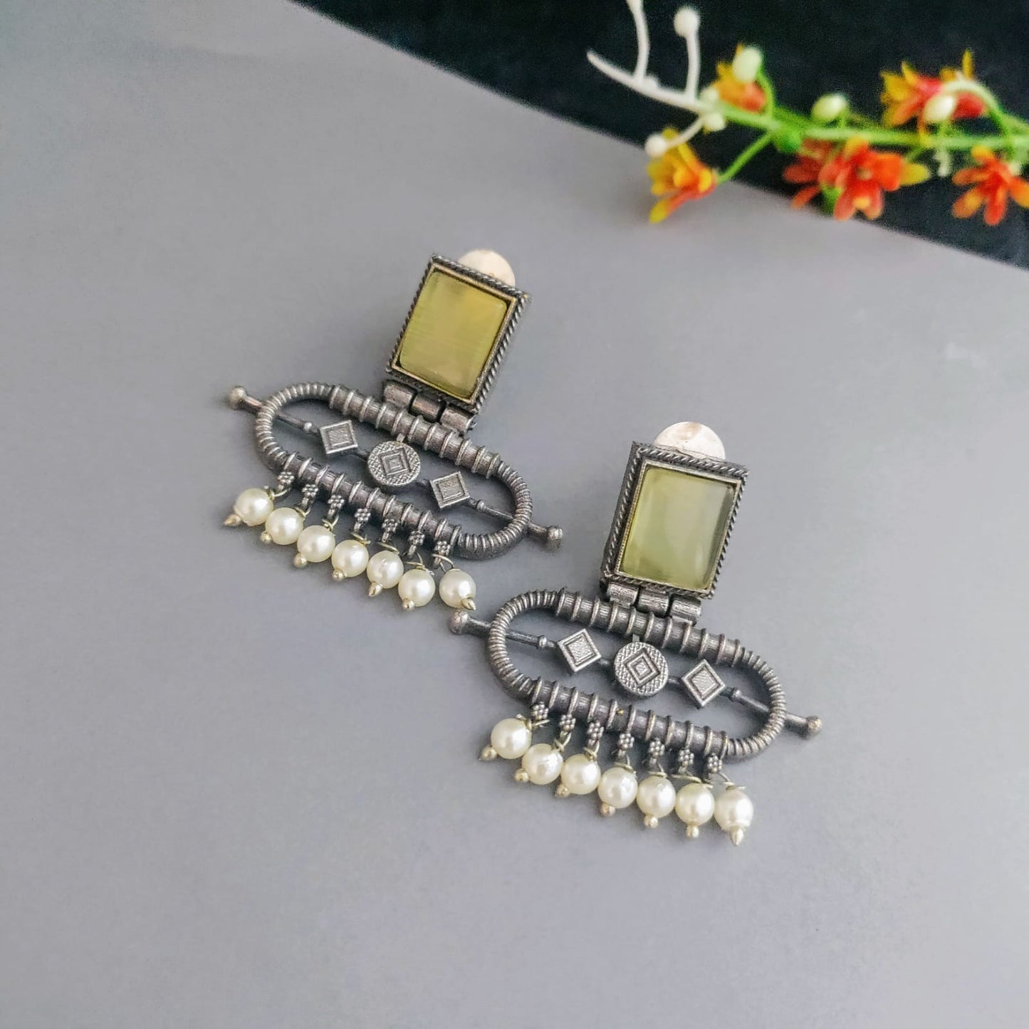 Stone earring