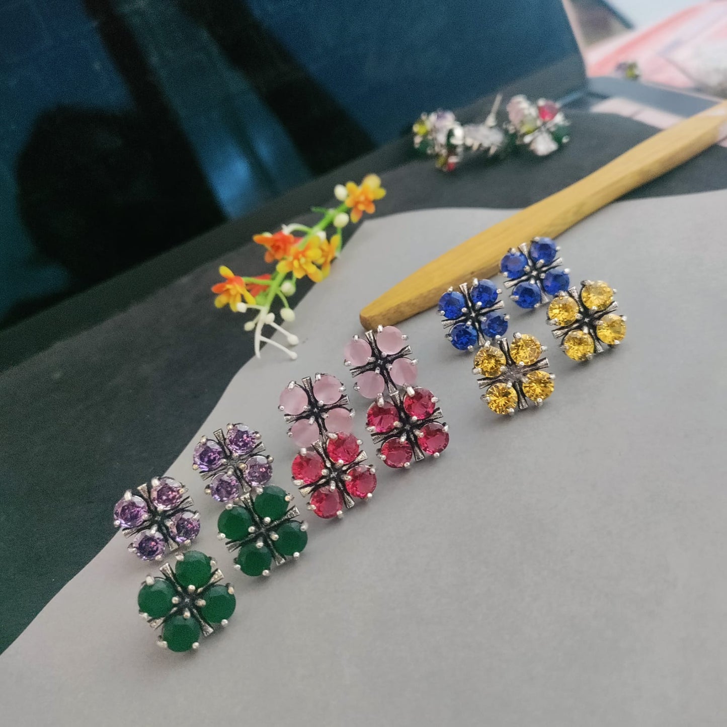 4 Stone earring