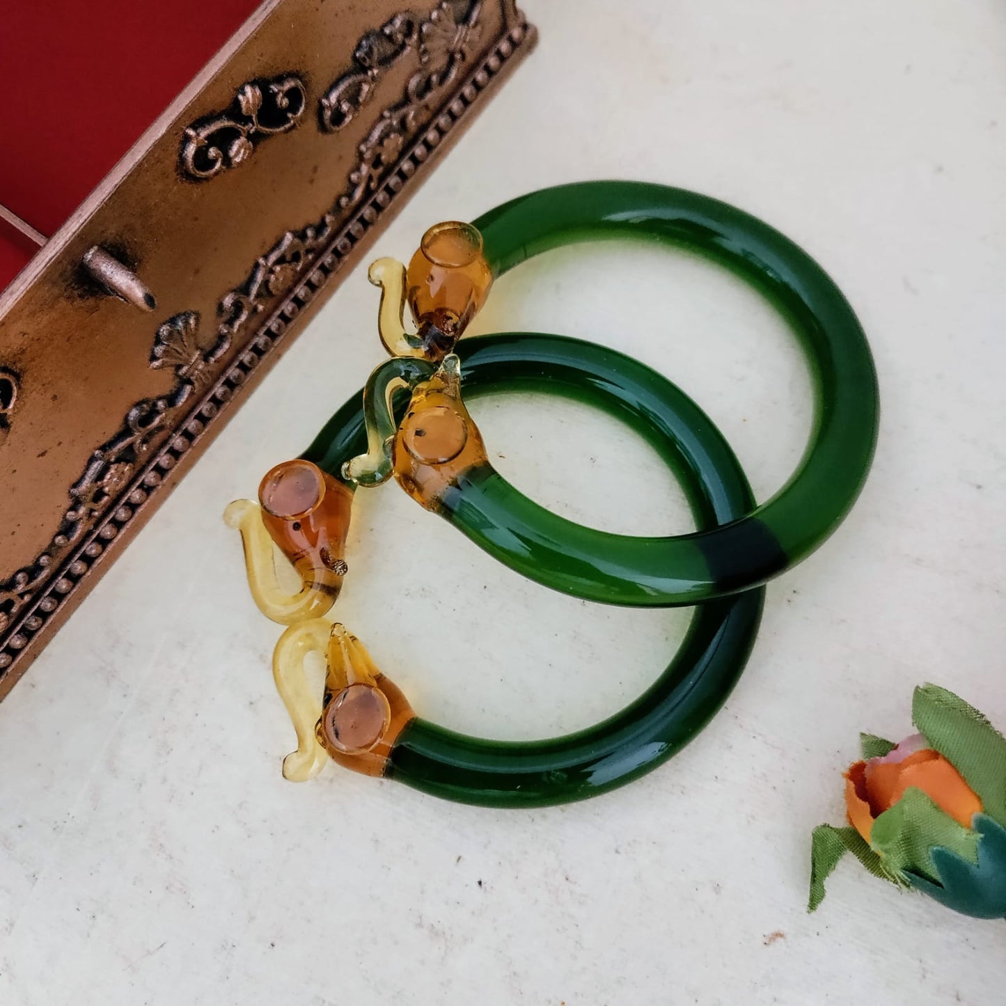 Elephant Glass Kada Bangle