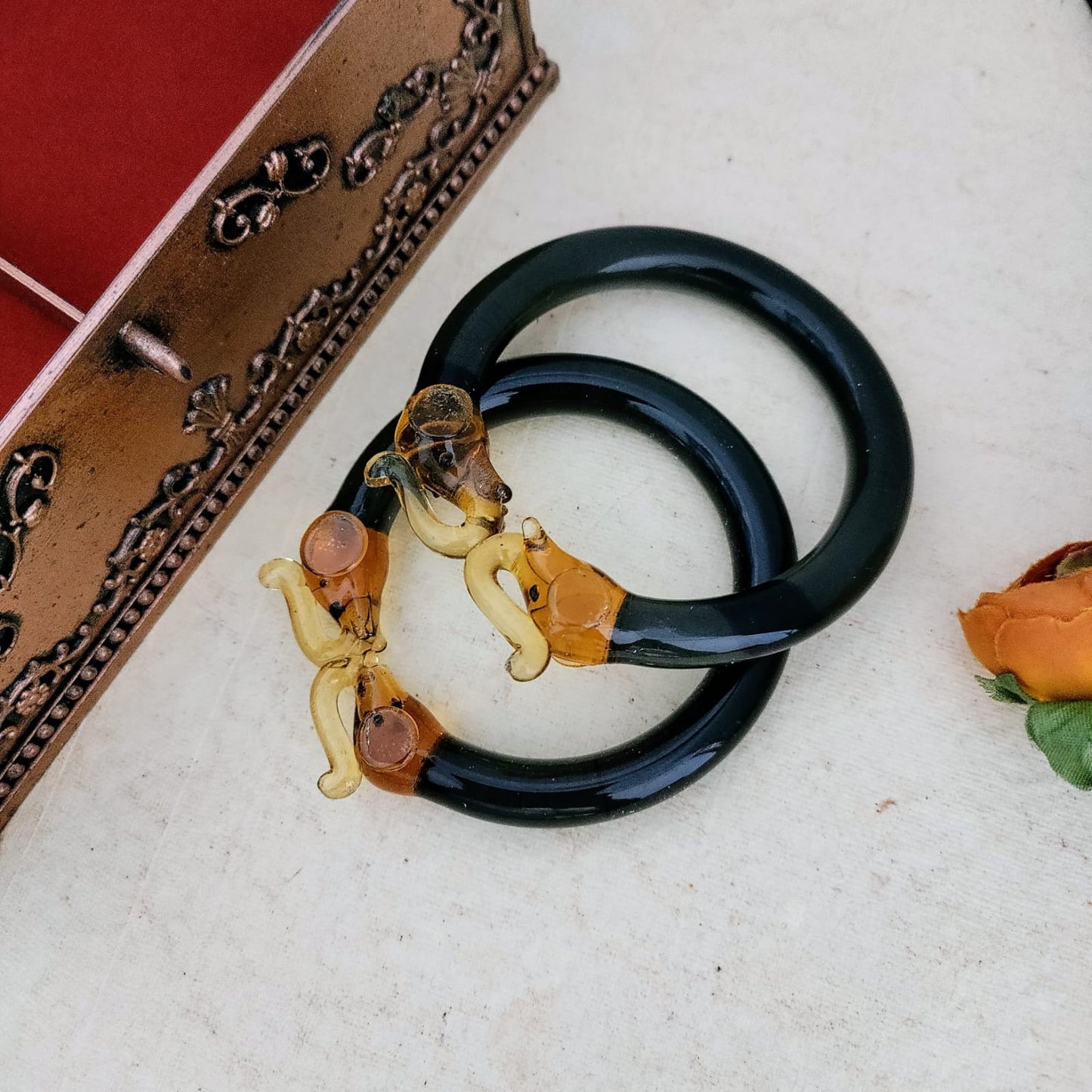 Elephant Glass Kada Bangle