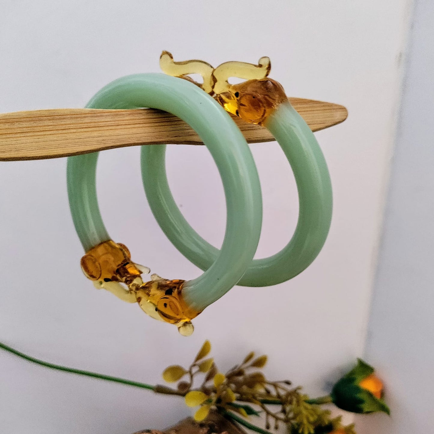 Elephant Glass Kada Bangle