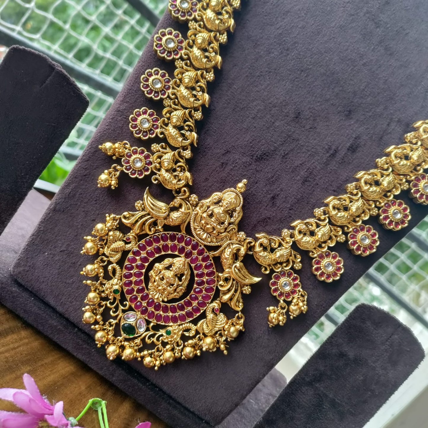 Amazing Long Lakshmi temple necklace set