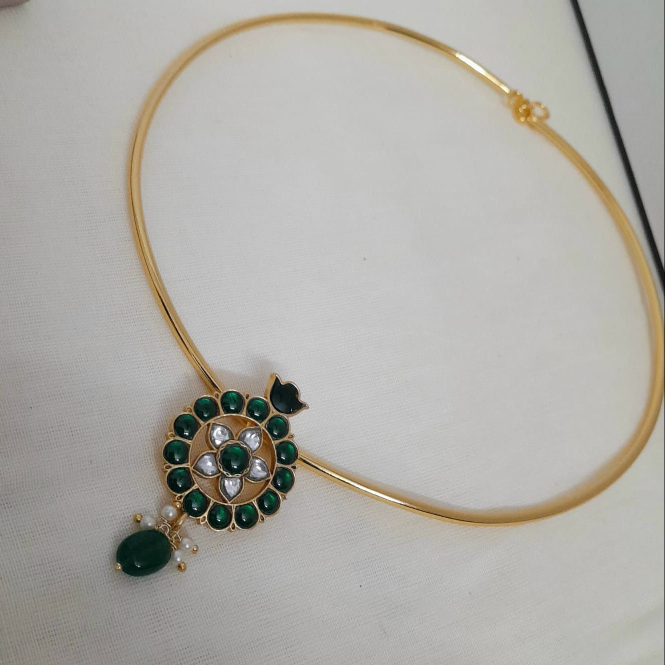 Ruby flower stone hasuli set