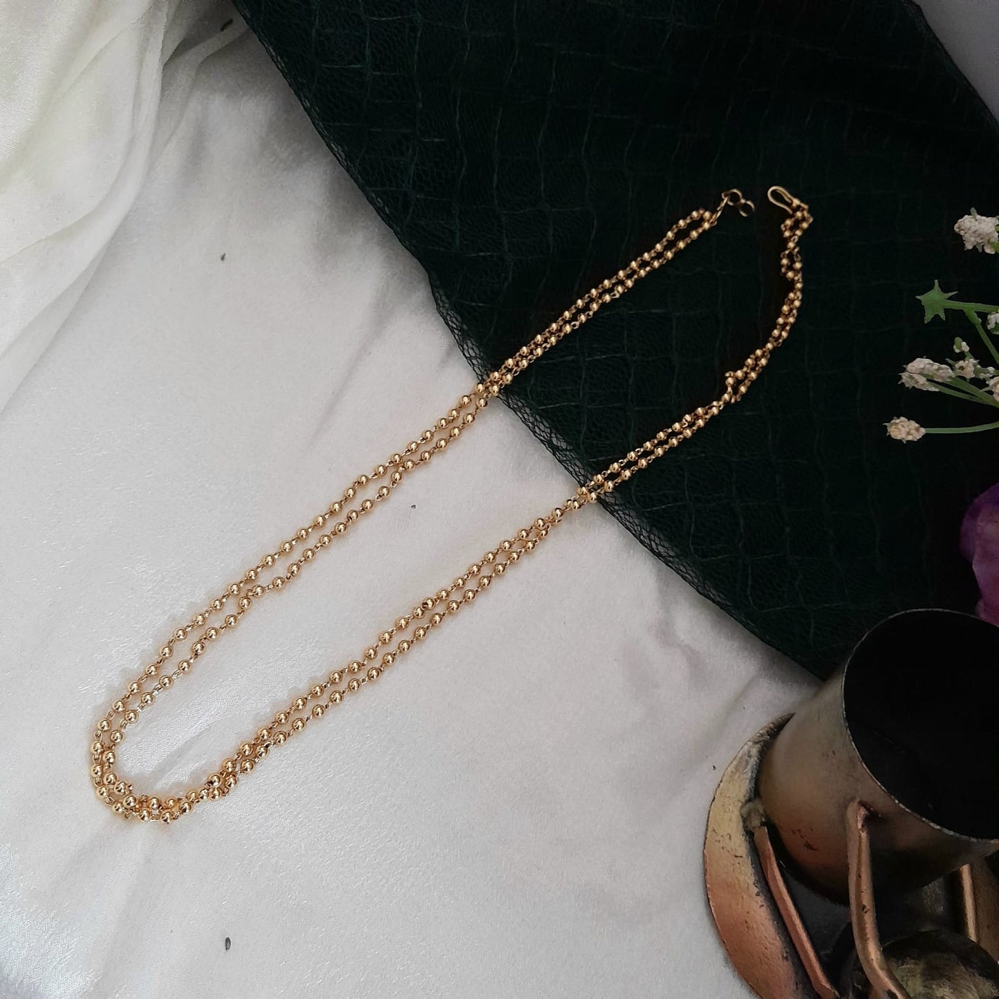 Plain two line ball chain