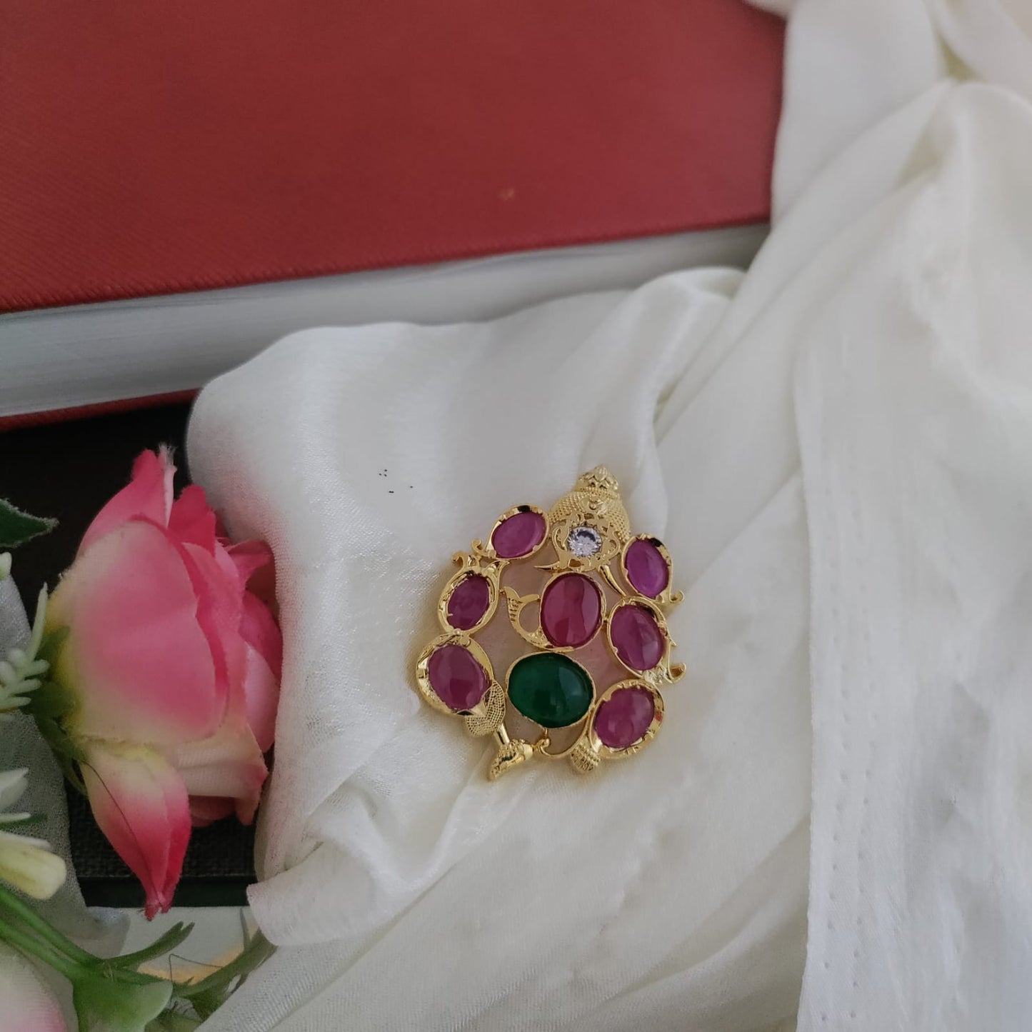 Small ganesha stone pendant