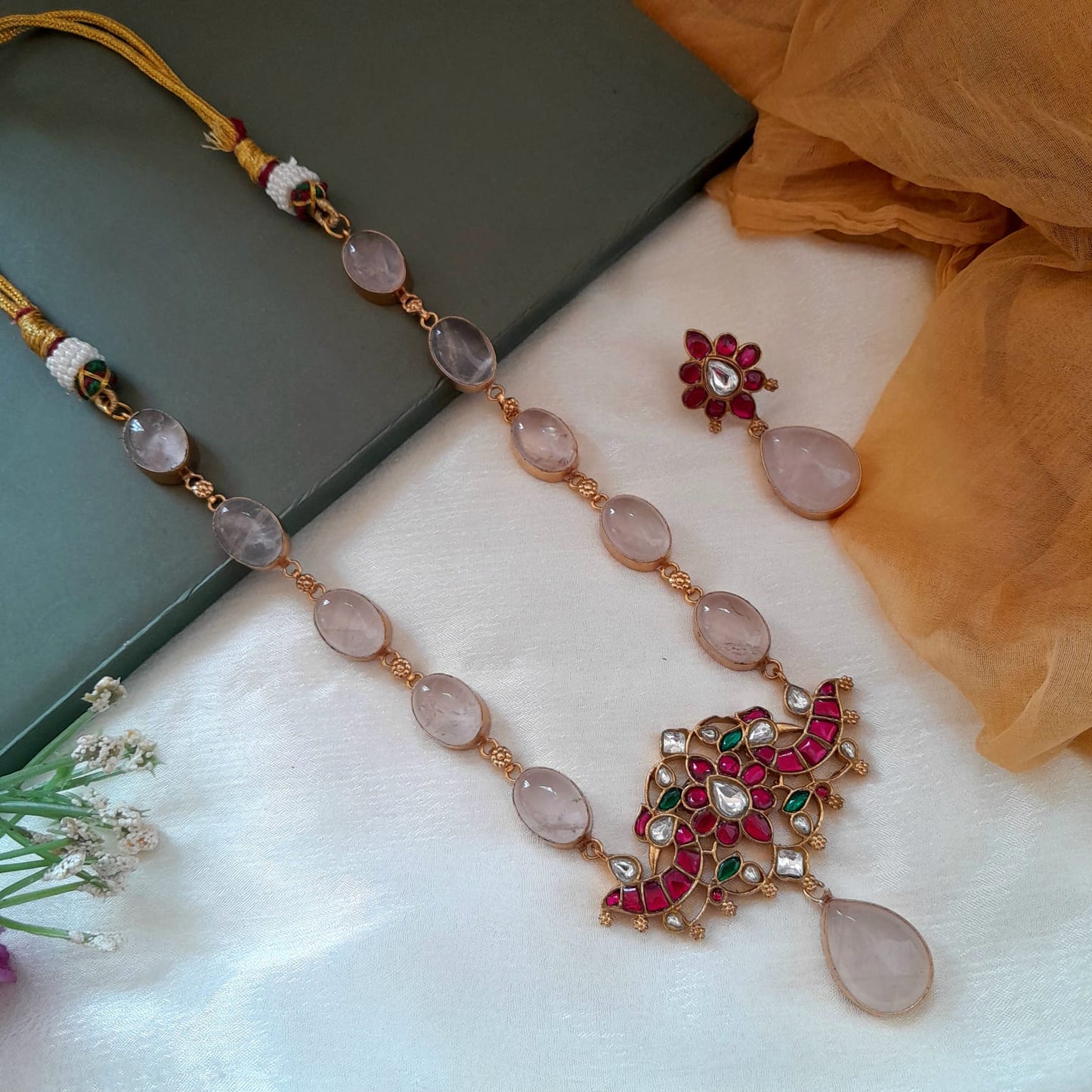 Bold and beautiful Jadau kundan exclusive stone necklace set