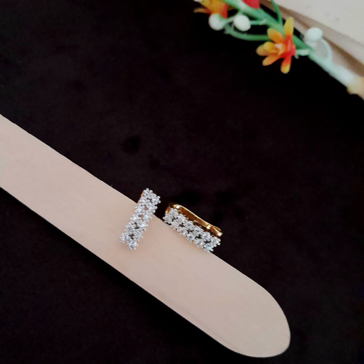 CZ stone studded nosepin - Clipon