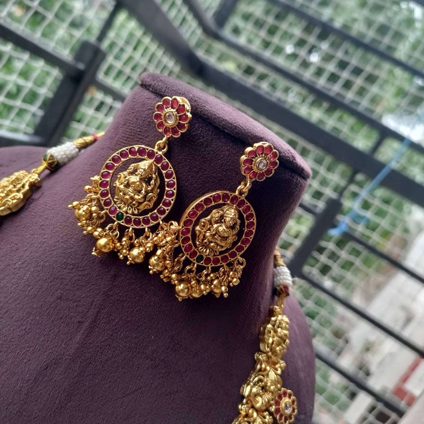 Amazing Long Lakshmi temple necklace set