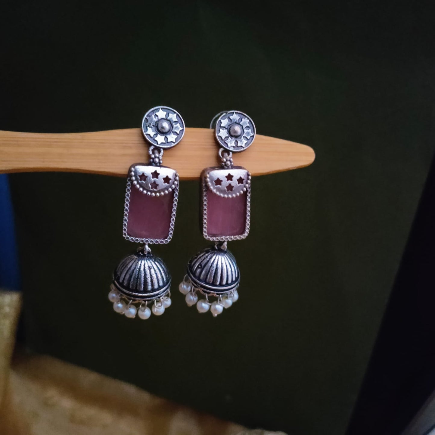 3 layered designer long jumkha earring