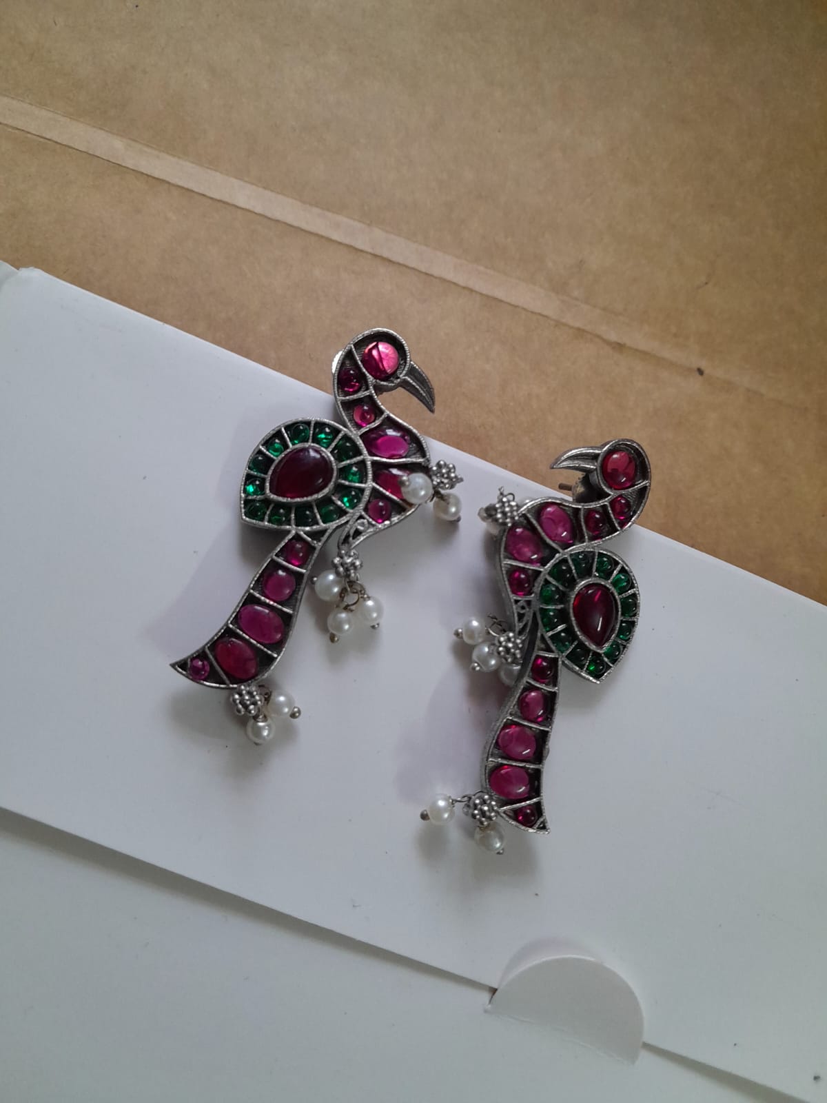 Bird Stone stud earring
