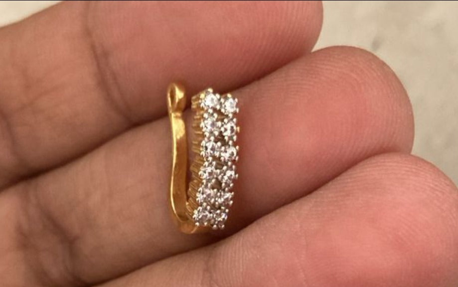 CZ stone studded nosepin - Clipon