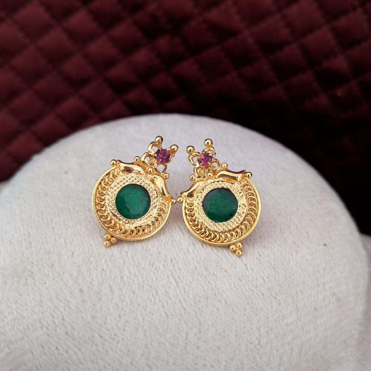 Kerala Microplated round palaka stud