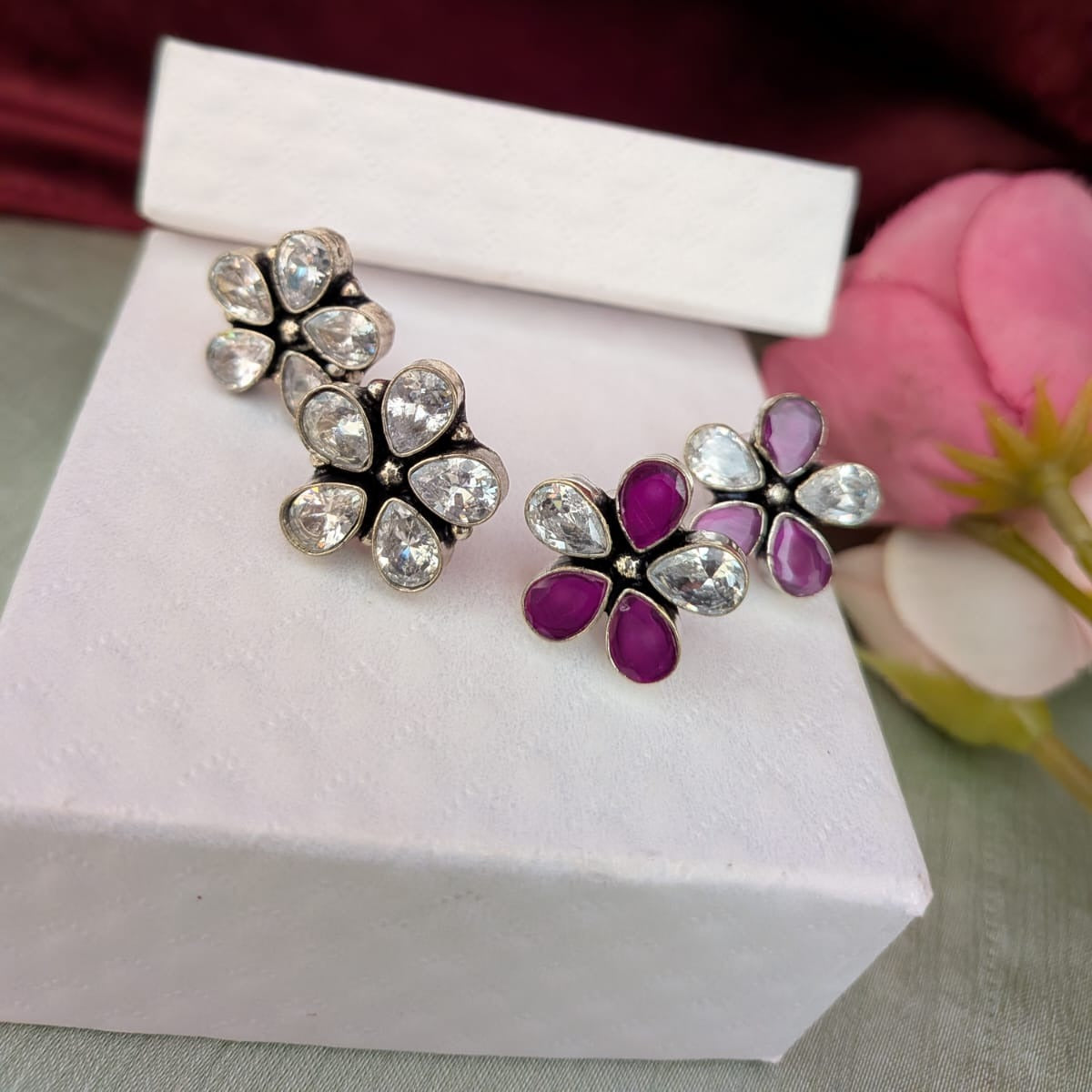 Floral Stone earring