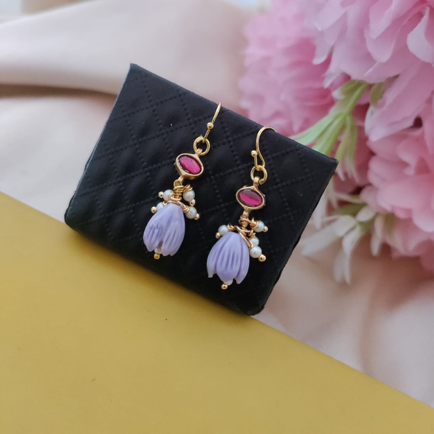 Hook Kundan Jadau stone earring
