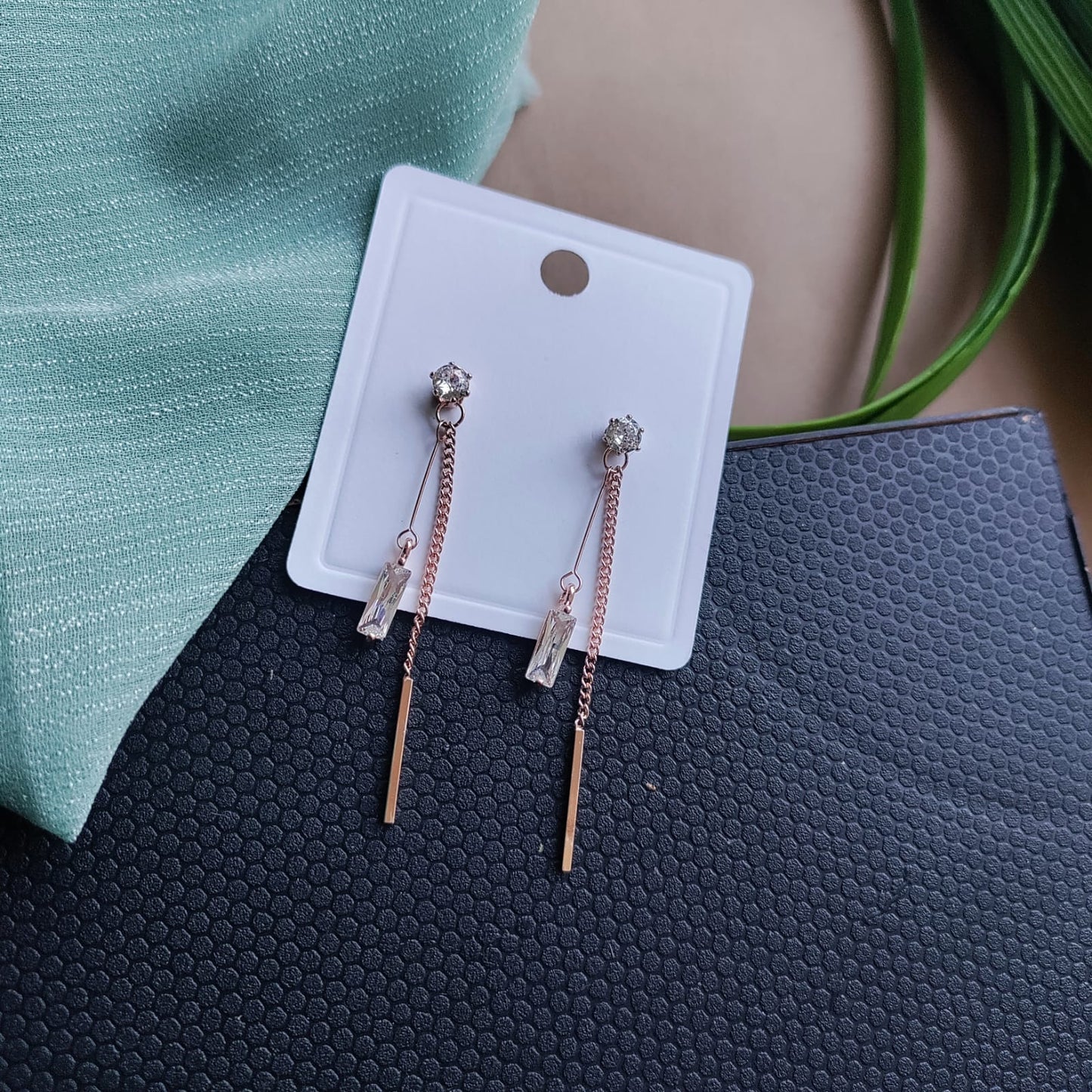 White stone earring