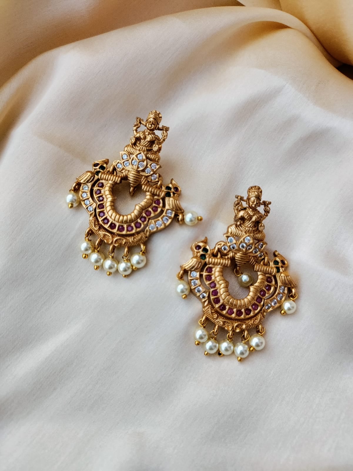 Lakshmi stone earring