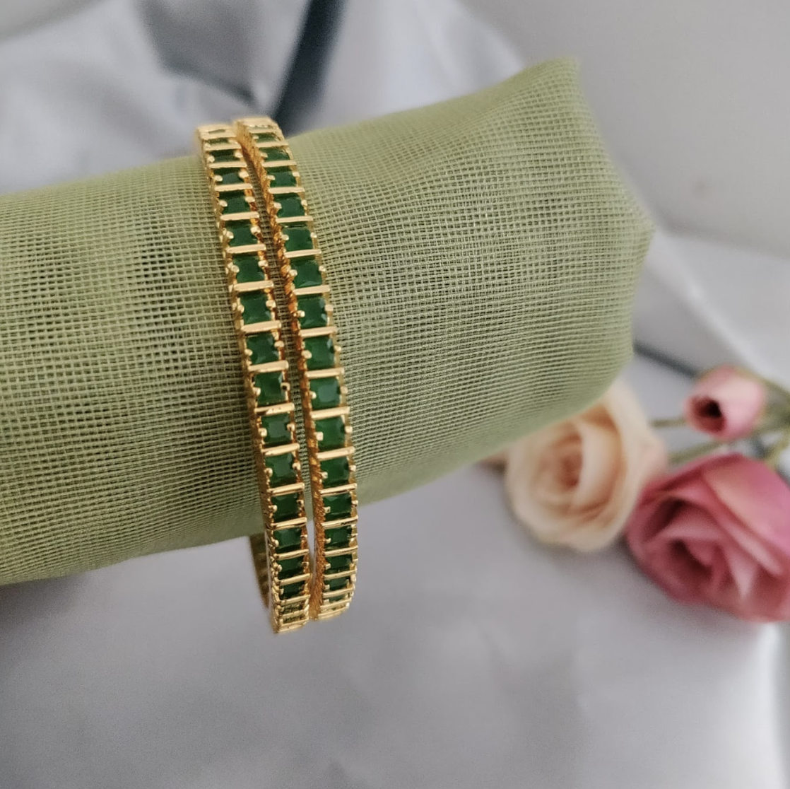Square AD stone studded bangle