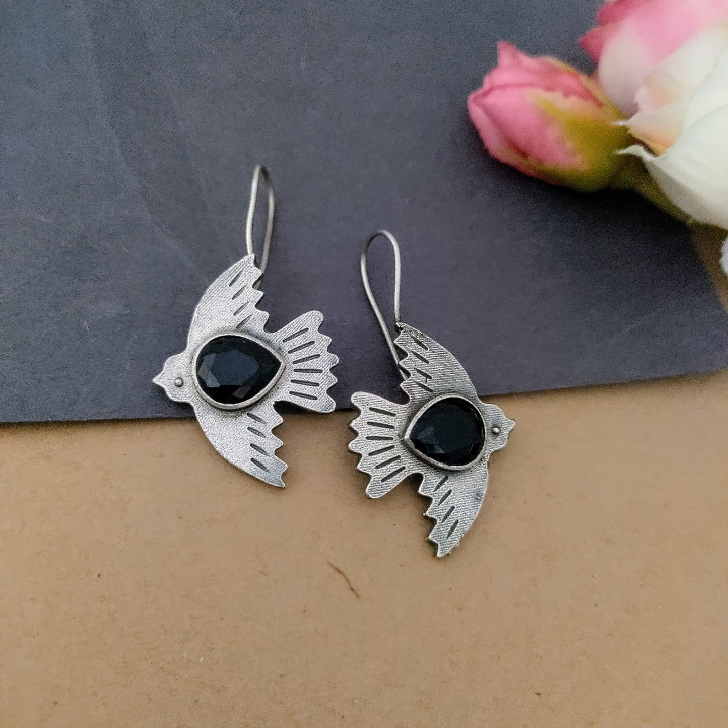 Fish Stone hook earring