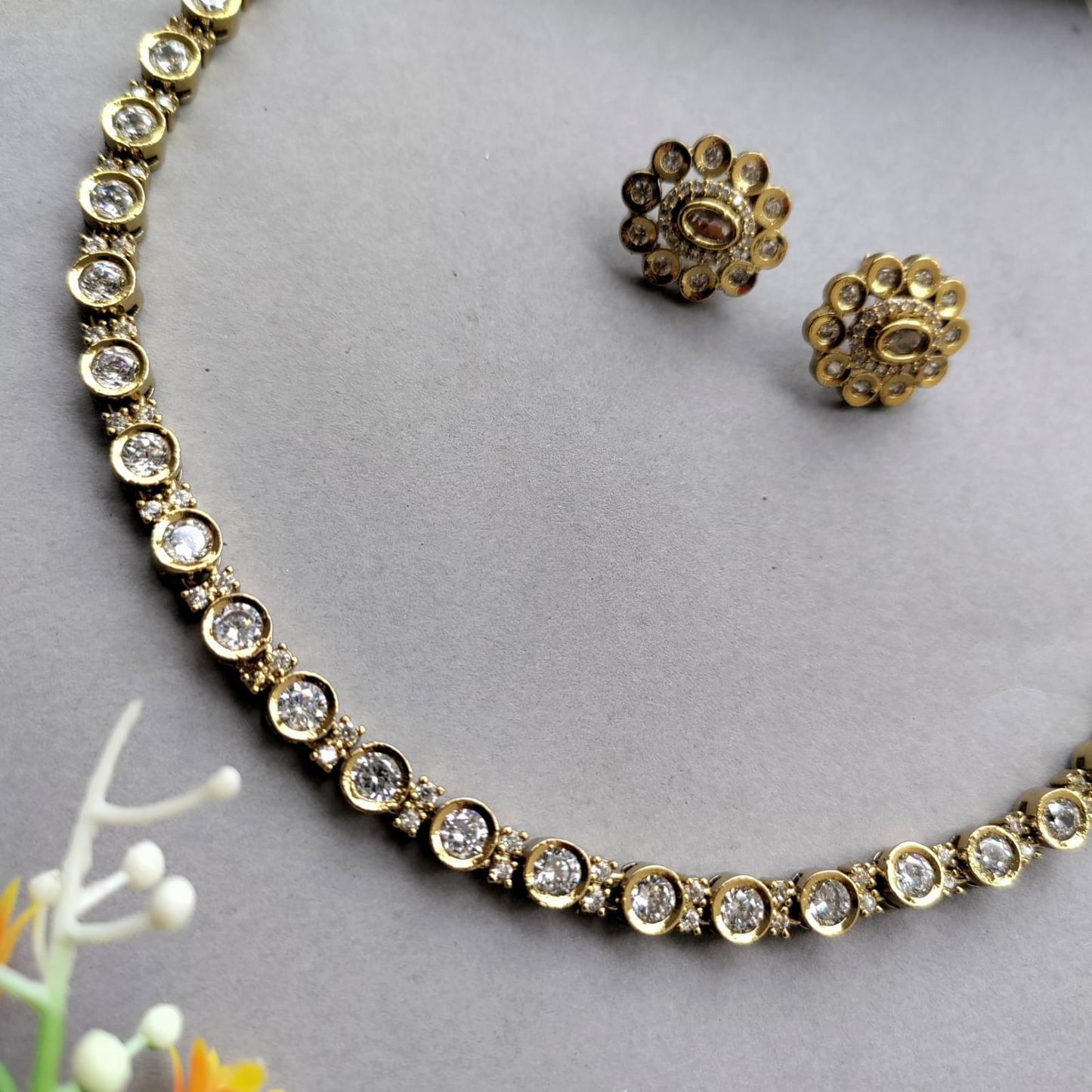 Simple white stone necklace