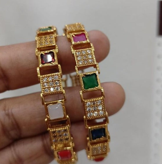 navratna stone bangle set
