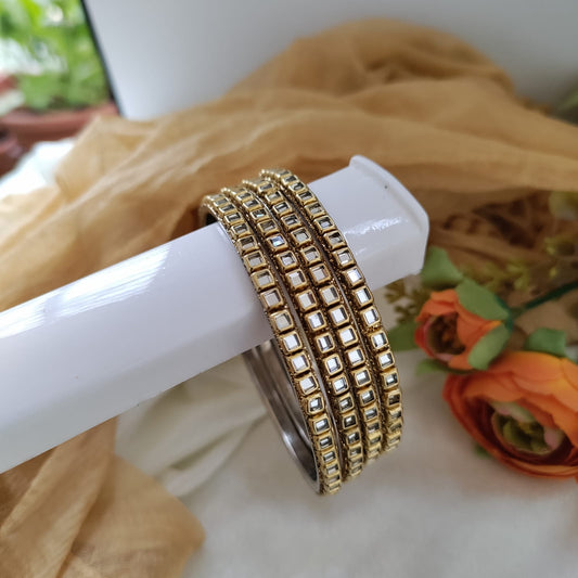 Kundan Bangles  set of 4