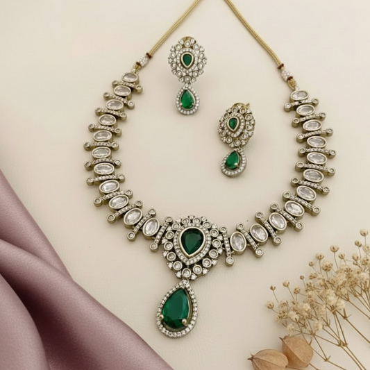 AD green stone necklace