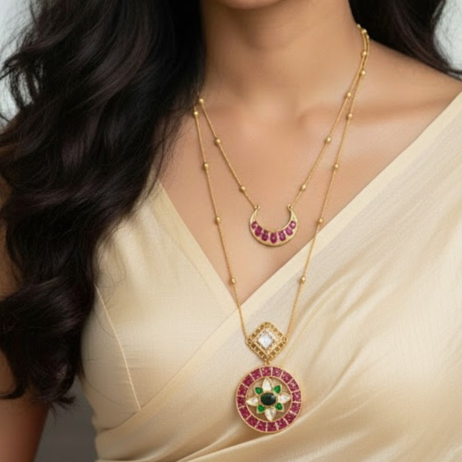 Kemp 2 layered long necklace