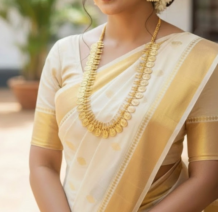 Lakshmi coin microplated long necklace