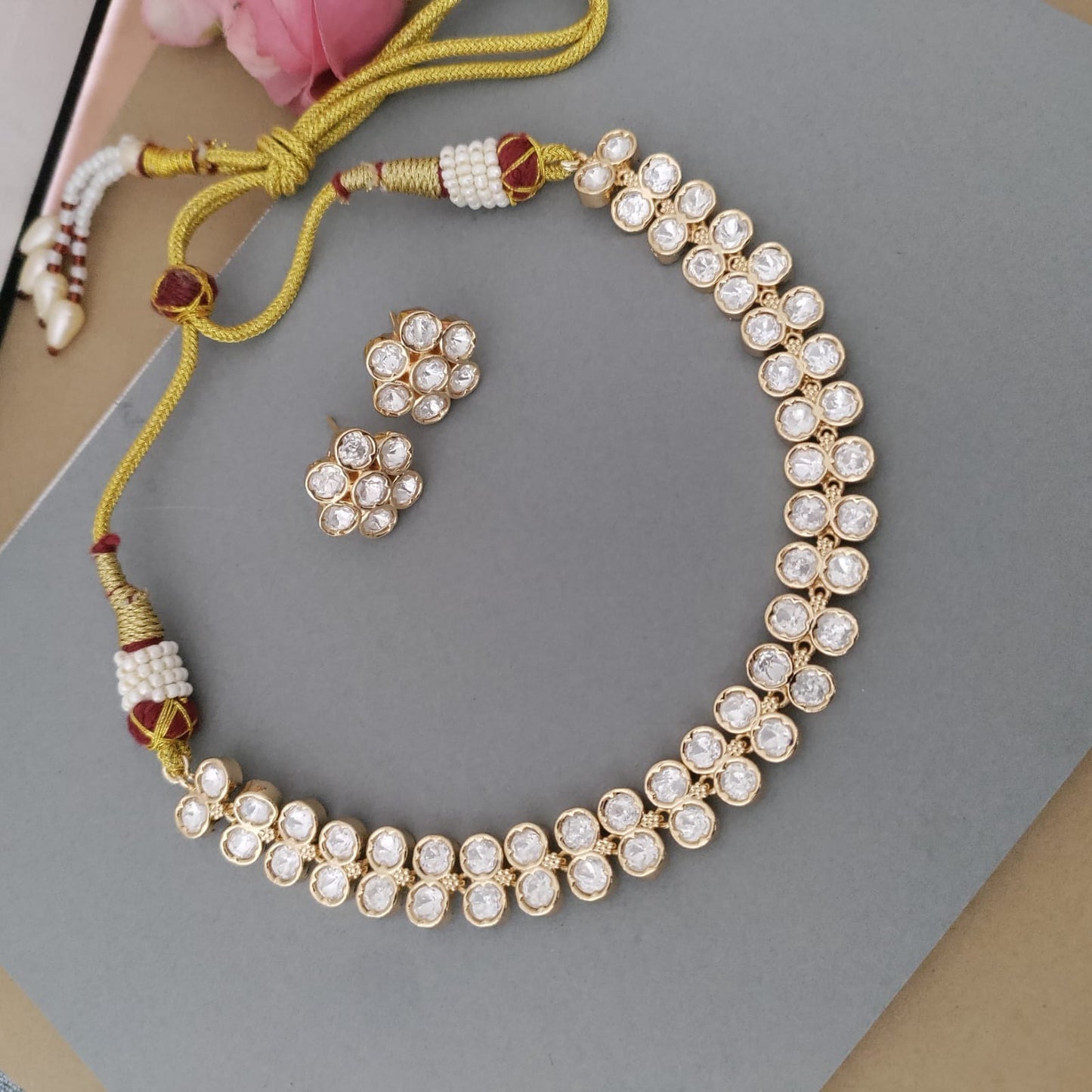 POlki kundan stone necklace