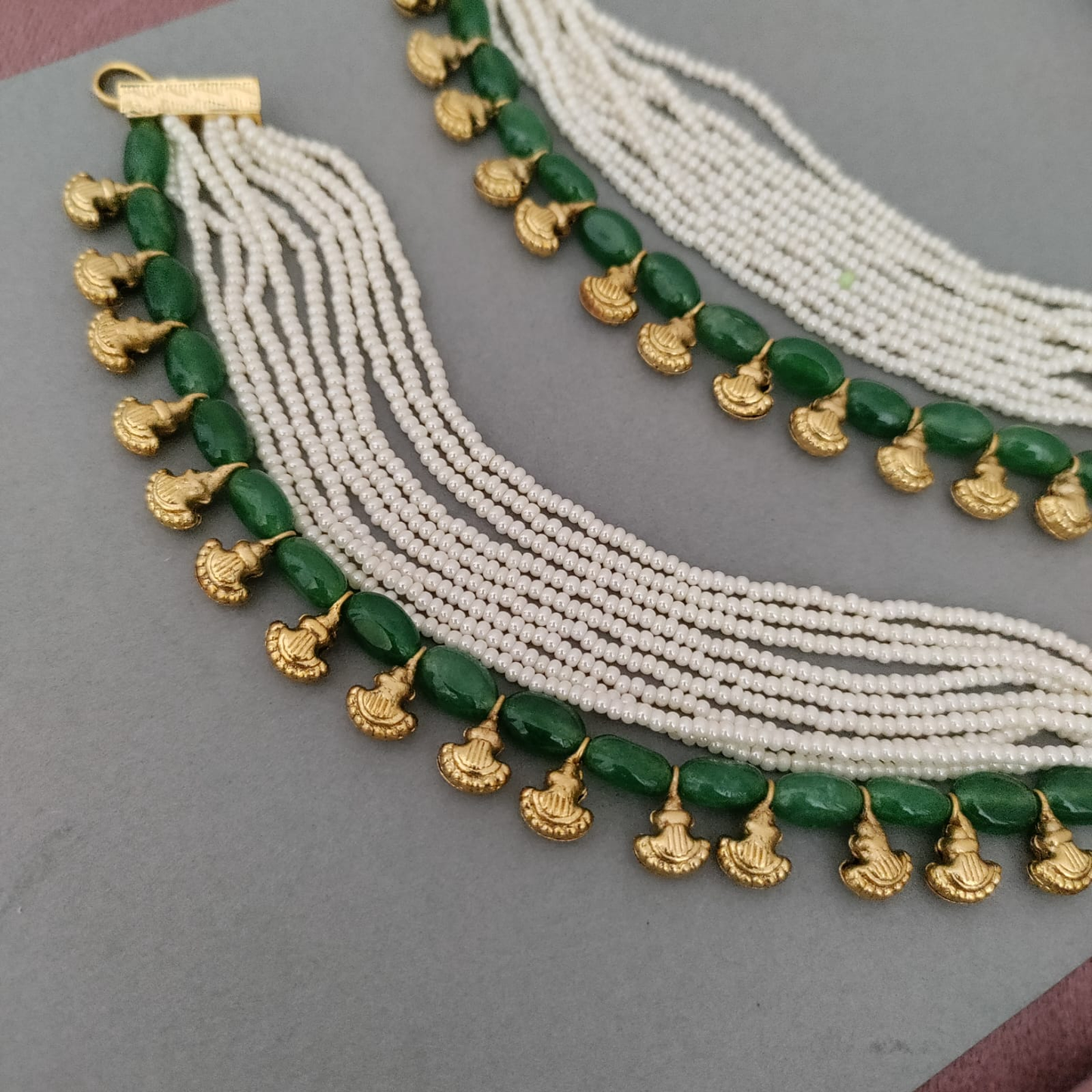 Bridal pearl beaded multi layer Maatel/EarChain