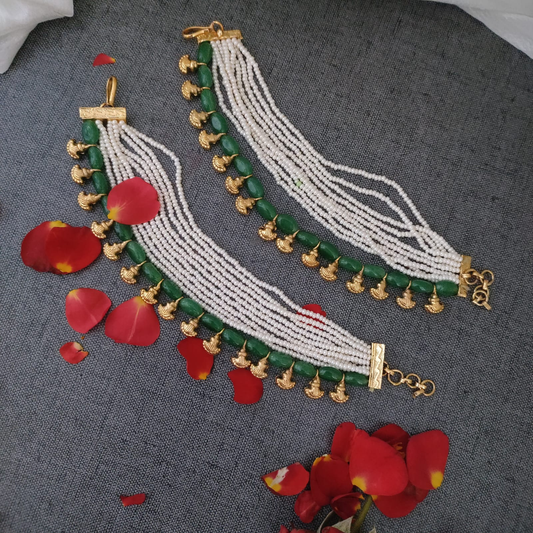 Bridal pearl beaded multi layer Maatel/EarChain