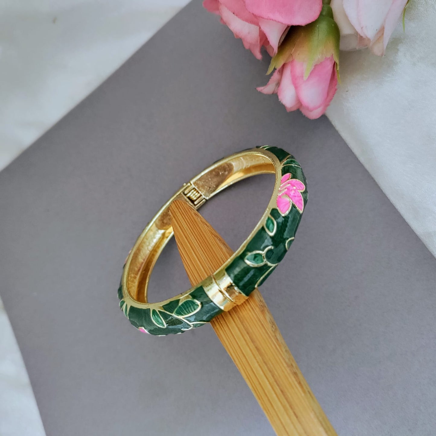 Meenakari painted bangles - Magnetic open