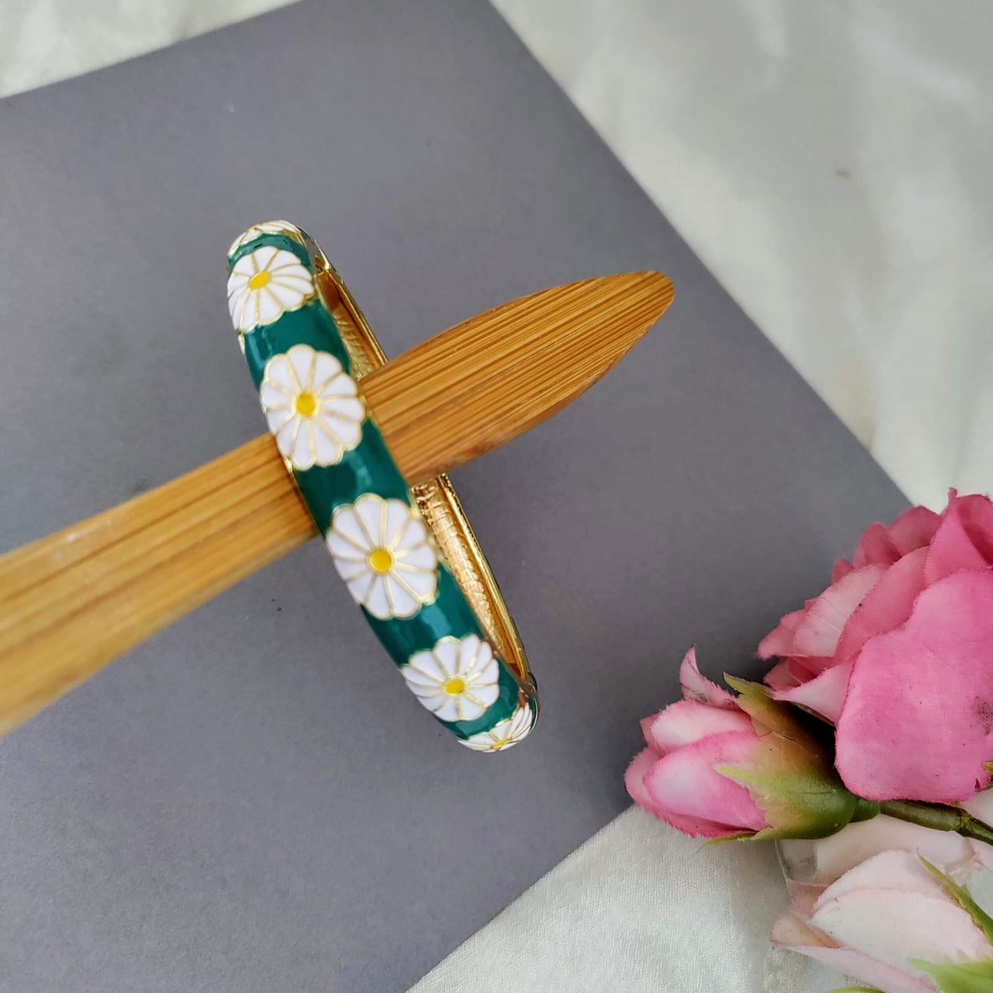 Meenakari painted bangles - Magnetic open
