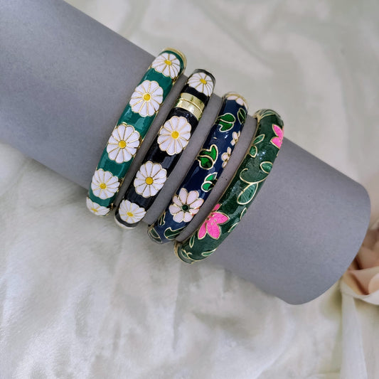 Meenakari painted bangles - Magnetic open