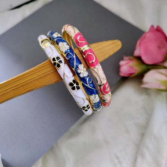 Meenakari painted bangles - Magnetic open
