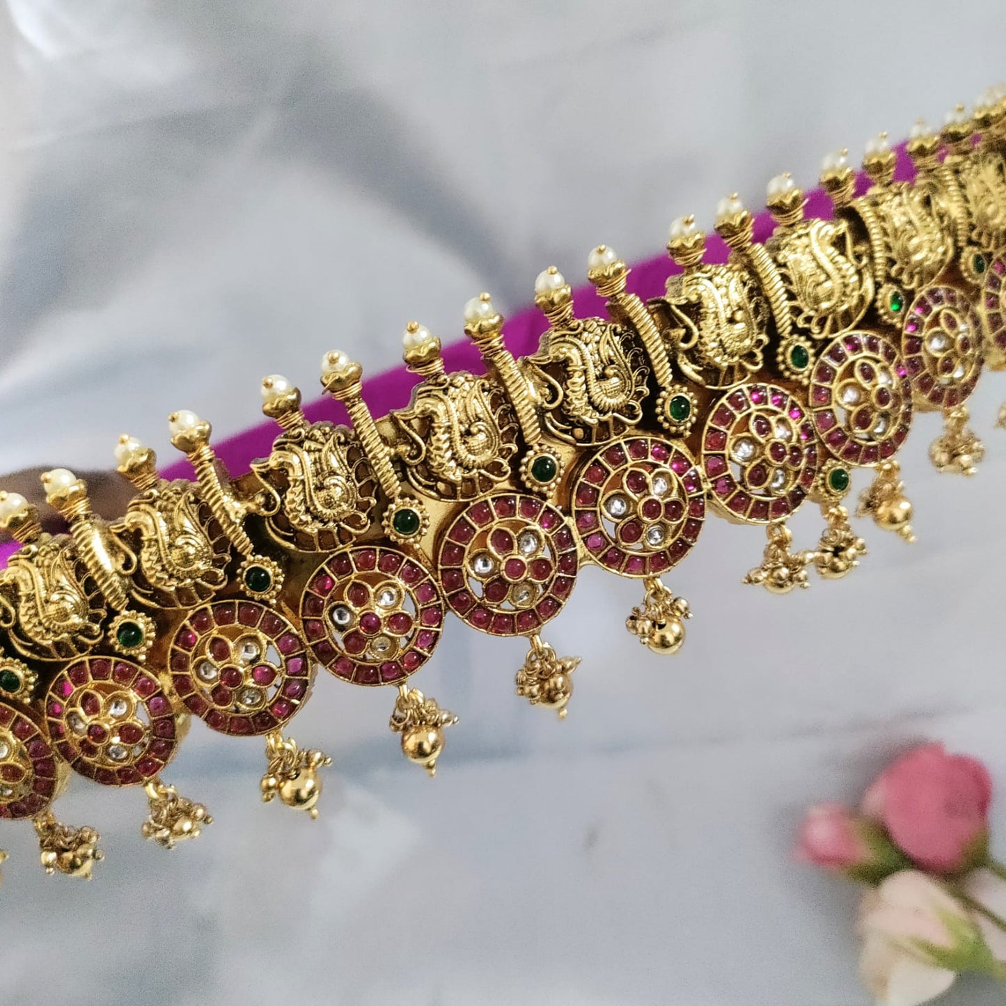 Kemp stone peacock design Bridal Hip belt