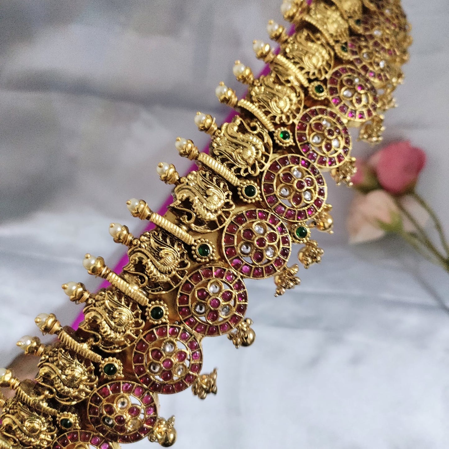 Kemp stone peacock design Bridal Hip belt