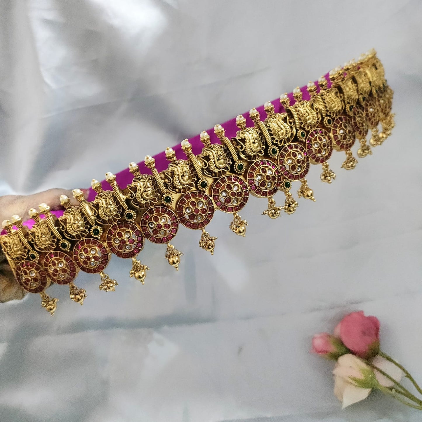 Kemp stone peacock design Bridal Hip belt