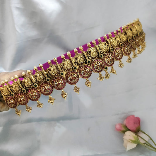 Kemp stone peacock design Bridal Hip belt