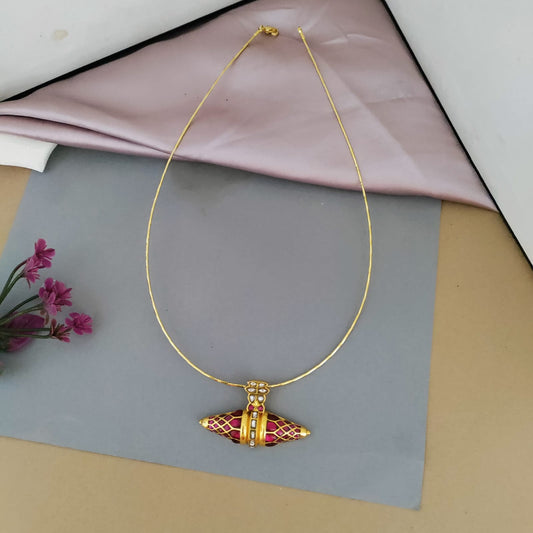 jadau ruby stone hasuli set