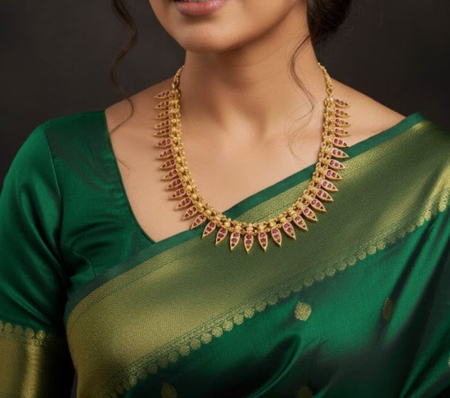 Ruby kemp stone drop necklace