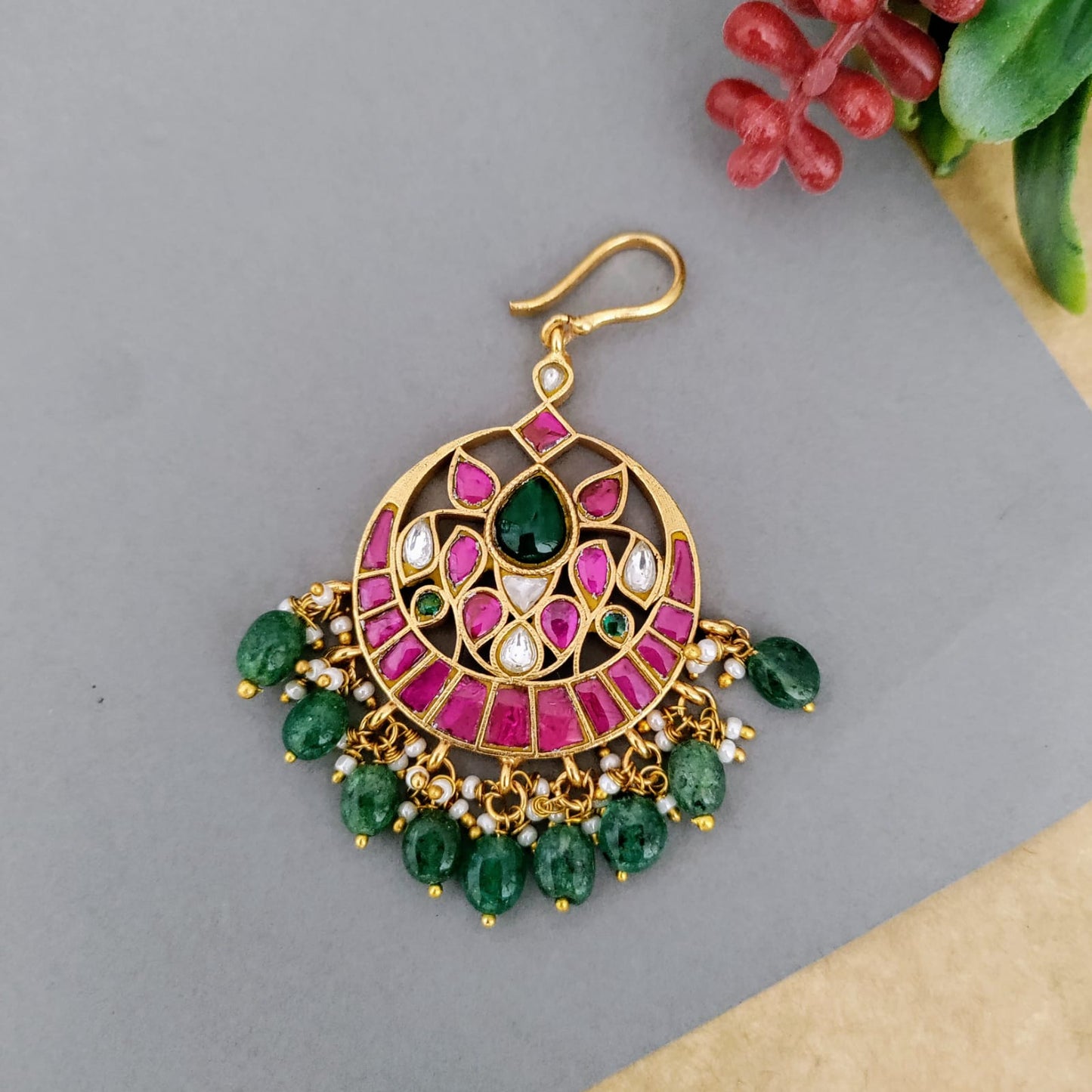 Jadau Kundan floral Tikka