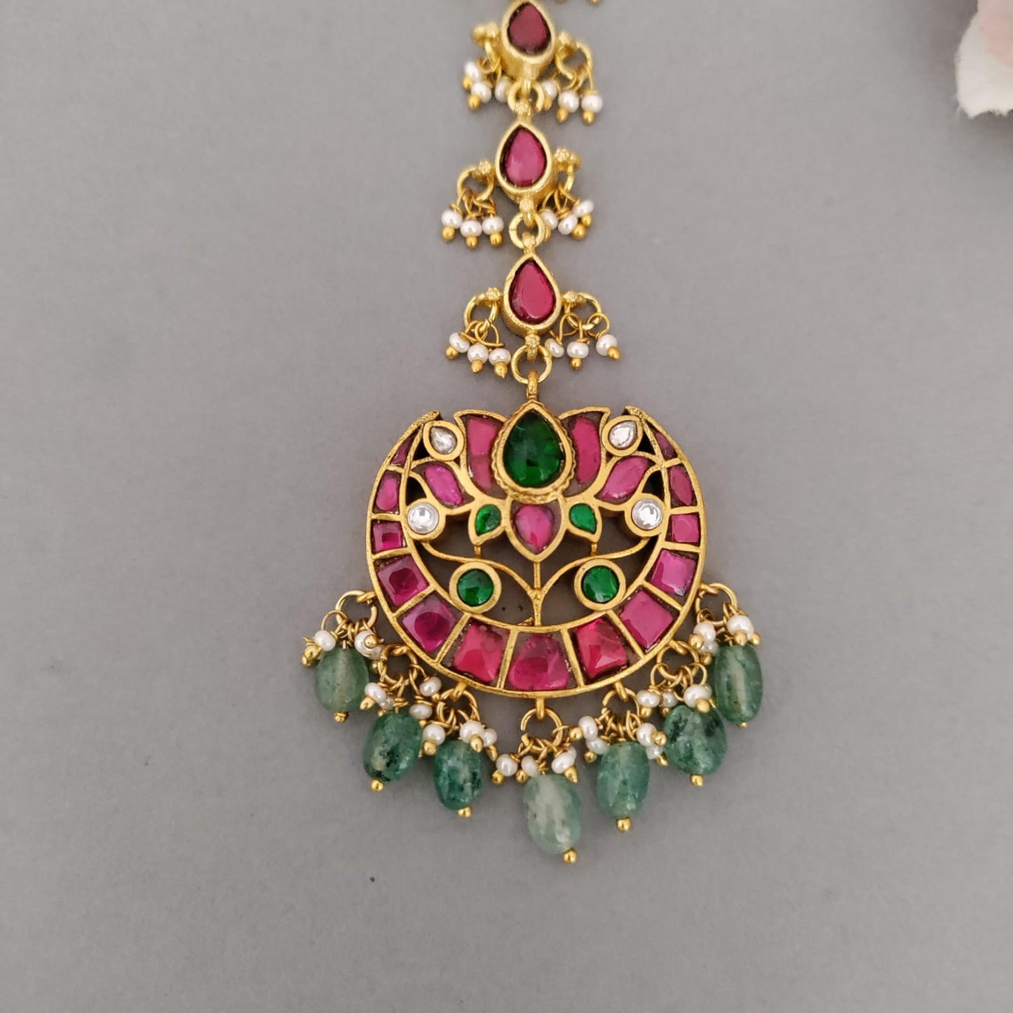 Lotus design Maang tikka