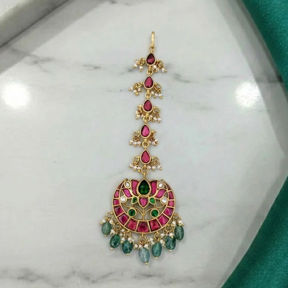 Lotus design Maang tikka