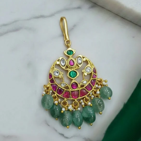 Jadau Kundan Lotus Tikka