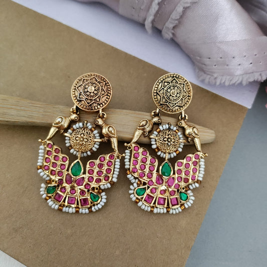 Garuda jadau stone earring
